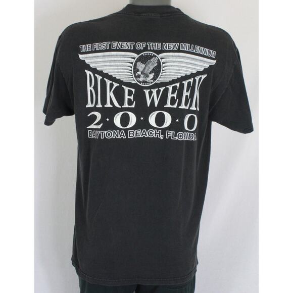 Vintage Y2K Daytona Bike Week 2000 Eagle Double Sided Biker T-Shirt Mens L - Picture 2 of 5